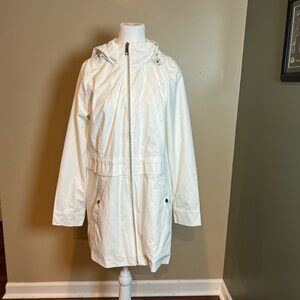 Vince Camuto White Rain Jacket Hooded Size M Water & Wind Resistant Lightweight